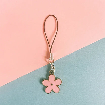 Enamel Flower Phone Lanyard - Floral Keychain Strap Bag Pendant Accessory Gift for Girls