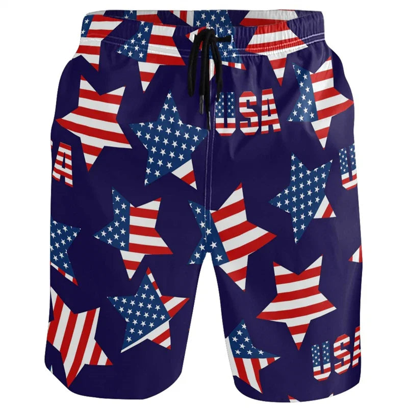 Funny Duck Graphic Men’s Beach Shorts – 3D Animal Print Board Shorts for Swim, Gym & Sports