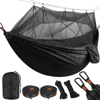 Lightweight Camping Hammock with Mosquito Net - Breathable 210T Nylon Outdoor Hammock
