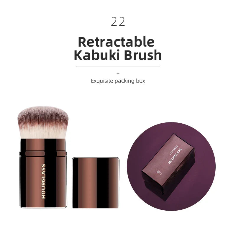 Hourglass Makeup Brushes Set – Powder, Foundation, Concealer, Blusher, Bronzer, Eyeshadow & Eyebrow Sculpting Brushes
