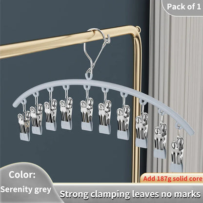 10-Pack Stainless Steel Sock Clips – Windproof Non-Slip Clothes Rack for Drying Socks, Underwear, Towels, and Laundry