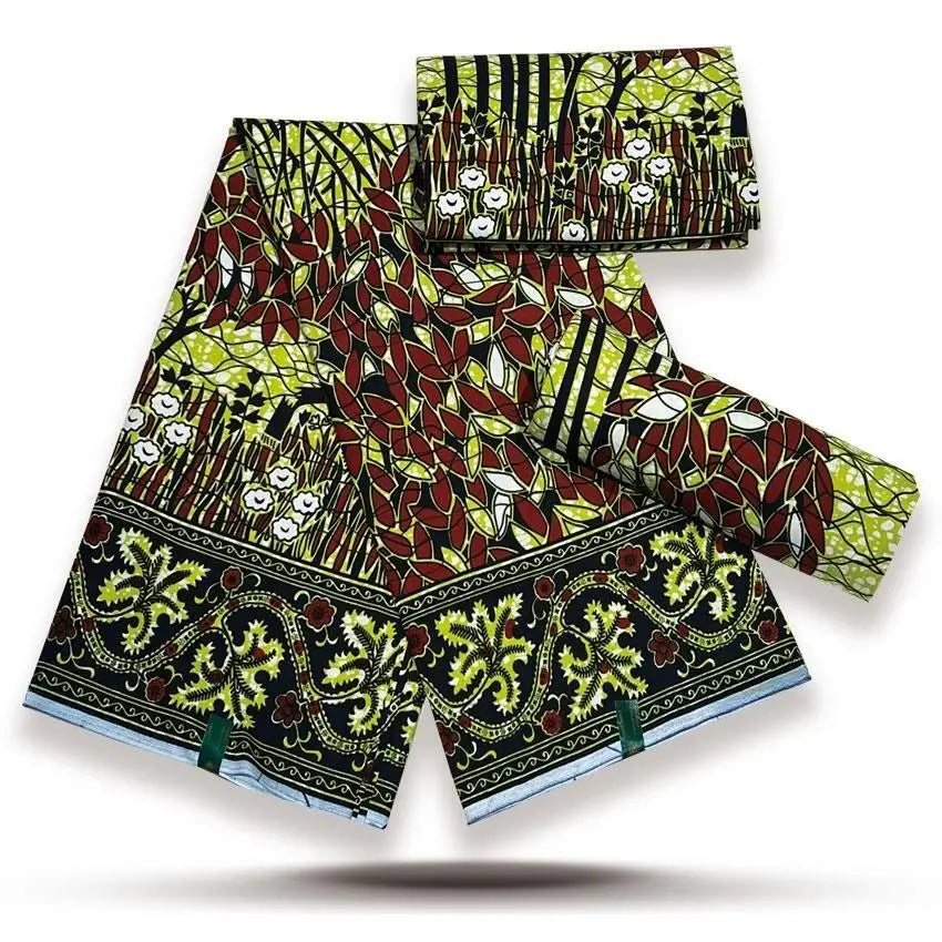 African Wax Print Fabric - High-Quality Cotton Ankara Gold Print Pagne for Wedding & Dress Sewing