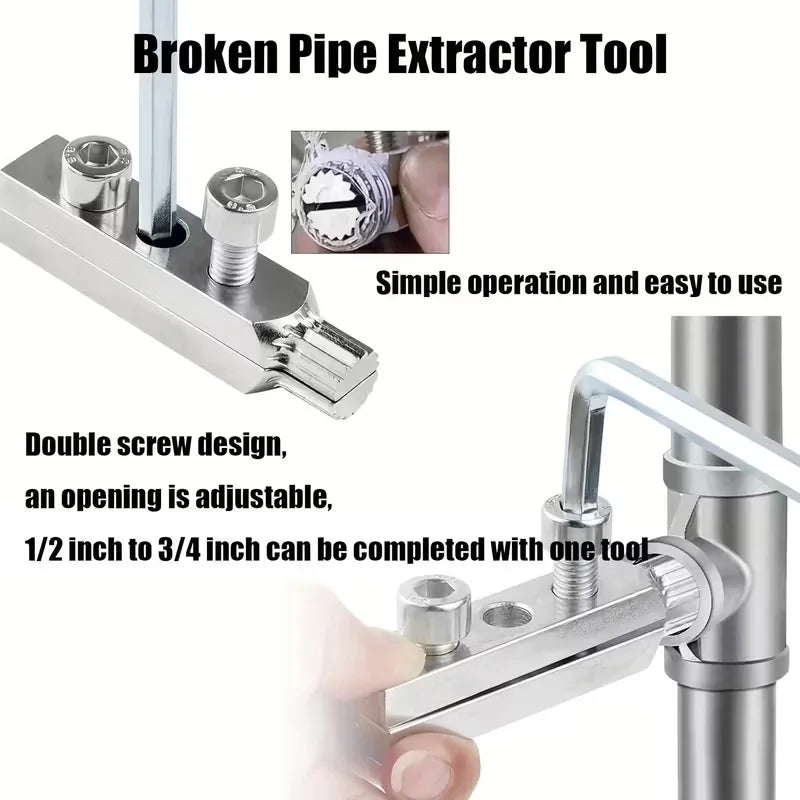 Faucet Valve Thread Extractor Tool - 1/2 & 3/4 Inch Broken Screw & Bolt Remover Kit