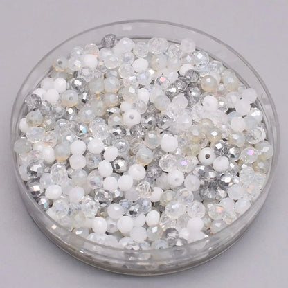 Mixed Color Crystal Glass Beads - 4mm Faceted Rondelle Spacer Beads for DIY Bracelet & Jewelry Making Crafts