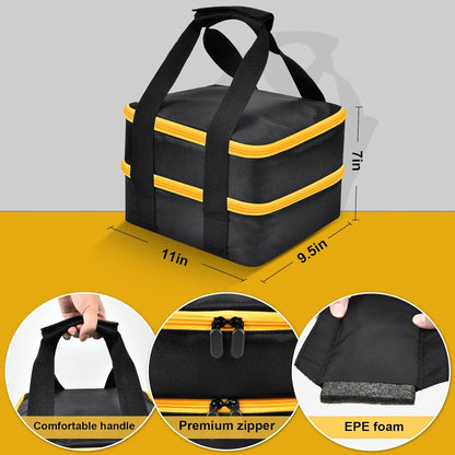 Large Battery Storage Bag for DEWALT & Milwaukee 12V-20V – Tool Battery & Charger Carrying Case (Box Only)