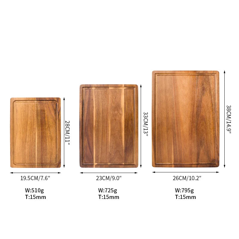 Wooden Cutting Board - Beech & Walnut Butcher Block for Meat, Cheese & Kitchen Chopping