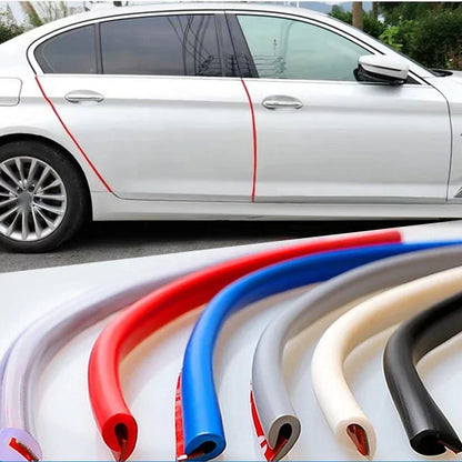5M Car Door Edge Protector Strip - Transparent PVC Anti-Scratch Anti-Collision Sealing Tape for Vehicle Door Trim Protection