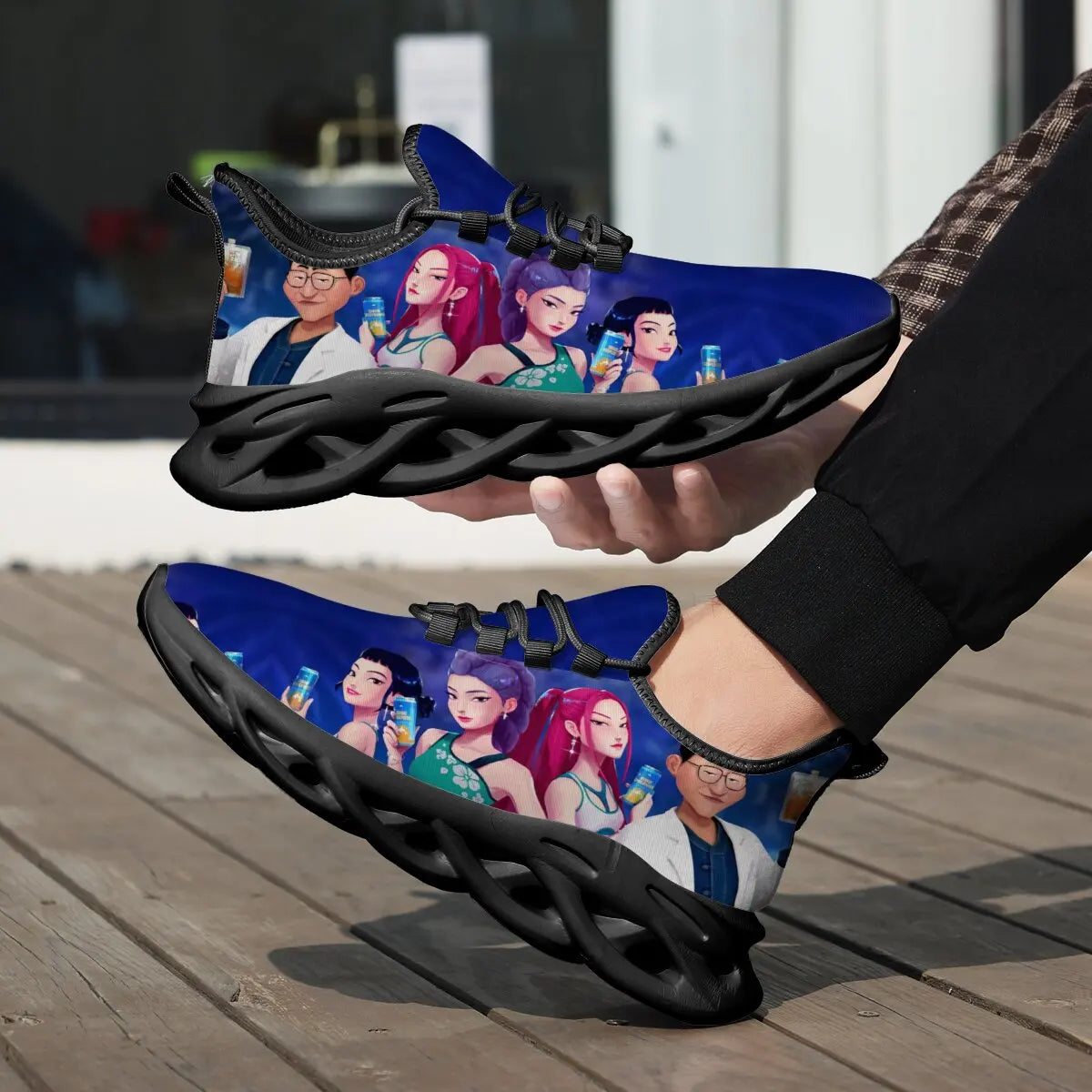 Kids Cartoon Print Parent-Child Sneakers - Lightweight Breathable Lace-Up Casual Shoes for Spring