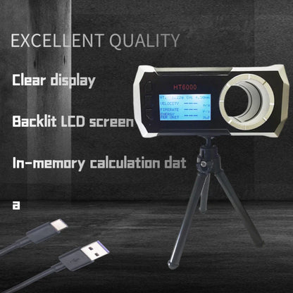 LCD Screen Bullet Firing Speed Chronograph HT6000 – Shooting Velometer for Air Gun, Paintball Gun, and Smart Speed Tester with APP
