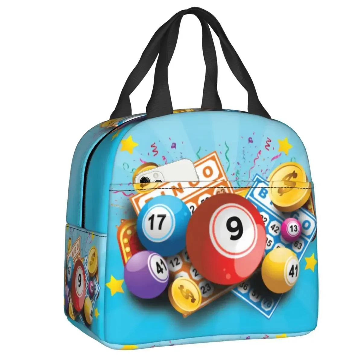 Bingo Queen Insulated Lunch Bag - Waterproof Thermal Cooler Tote for Work, Office & Picnics