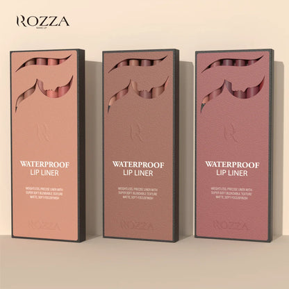 Rozza Waterproof Lip Liner Pencil Set – Weightless, Precise Matte Liner with Soft, Blendable Texture