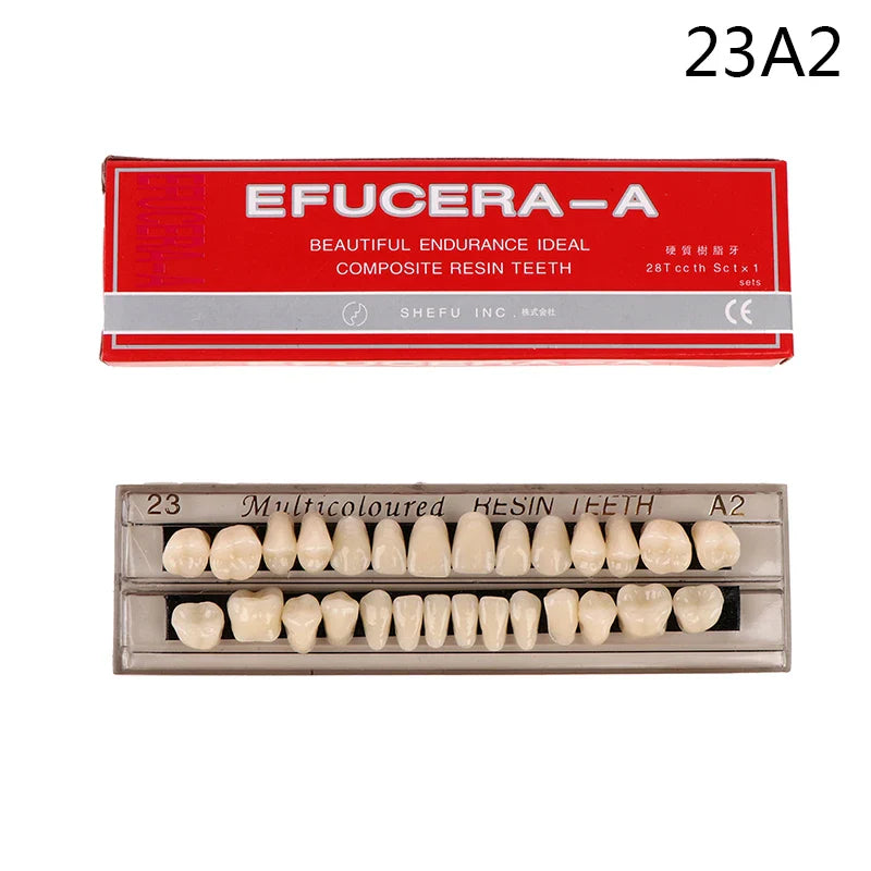 28-Piece Resin Denture Teeth Shade Guide Set, 3D Dental Color Comparator for Teeth Whitening & Dental Plate Matching Tool