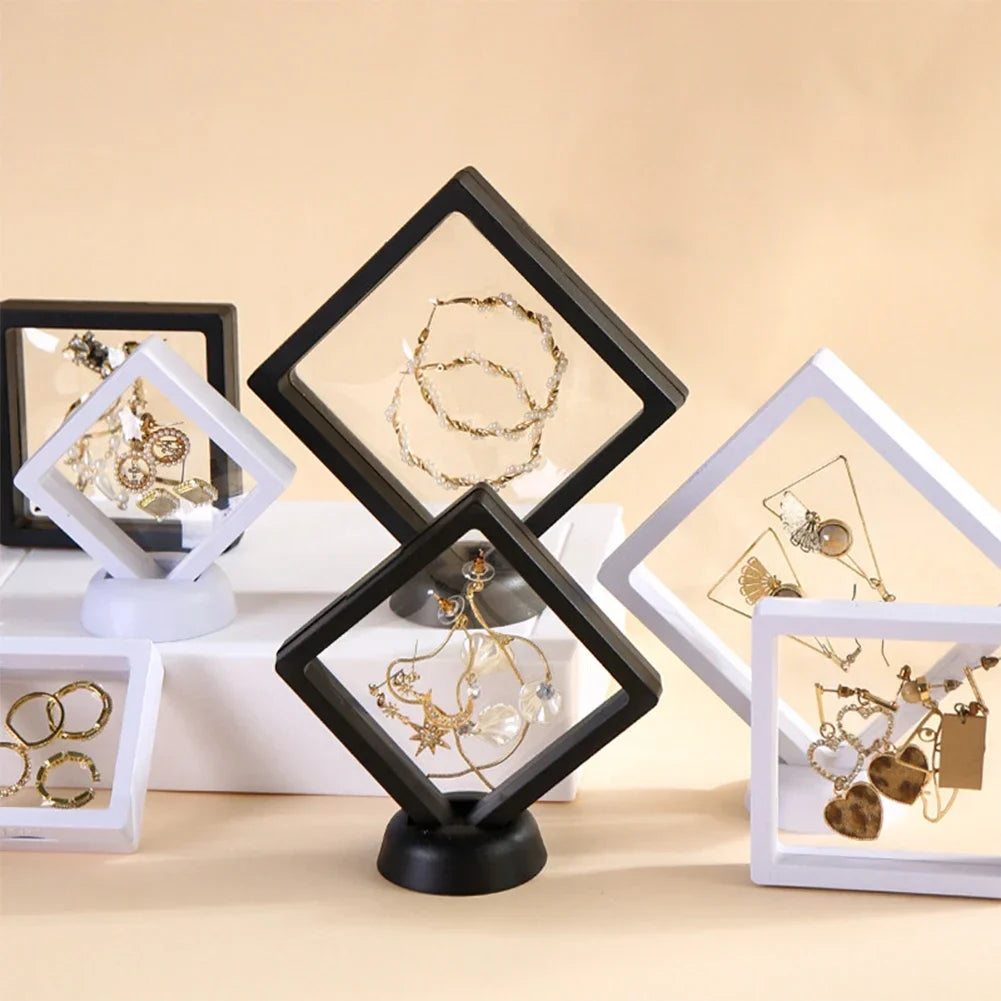 3D Acrylic Floating Frame Display Stand for Coins, Medals & Jewelry – Creative Showcase Holder