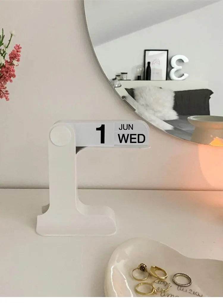 INS Design Desktop Flipping Calendar 2025-2024 – Creative Modern Office & Living Room Decor