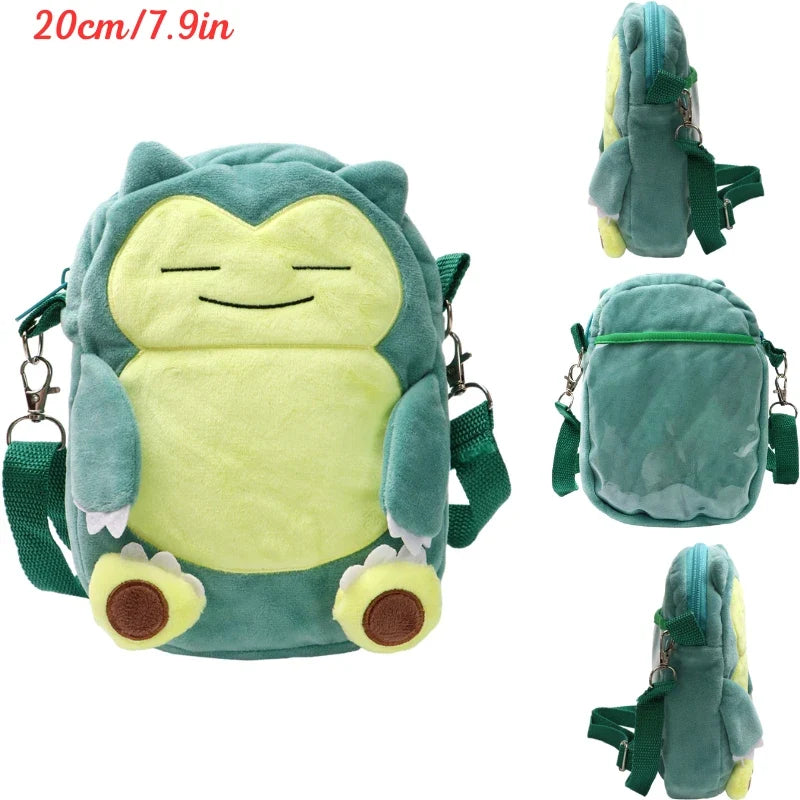 Pokemon Plush Shoulder Bag - Gengar Lucario Mimikyu Snorlax Pikachu Anime Kawaii Toy Gift for Kids
