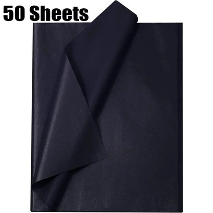 Black Tissue Paper Sheets - 10-100pcs Gift Wrapping Craft Paper for DIY Art and Flower Decoration