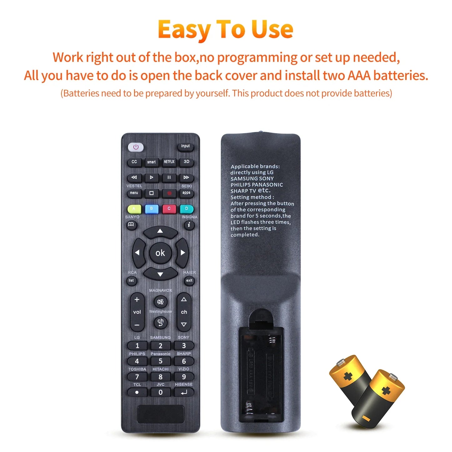 Universal G006 TV Remote Control - Replacement Remote for LG and Multiple TV Brands
