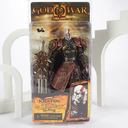NECA God of War II Kratos 7-Inch Action Figure in Ares Armor with Blades - Classic Video Game Collectible Toy
