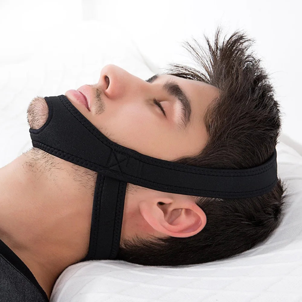 Adjustable Anti-Snore Band - Stop Snoring Chin Apnea Jaw Sleep Close Mouth Belt - New Sleep Care Tool