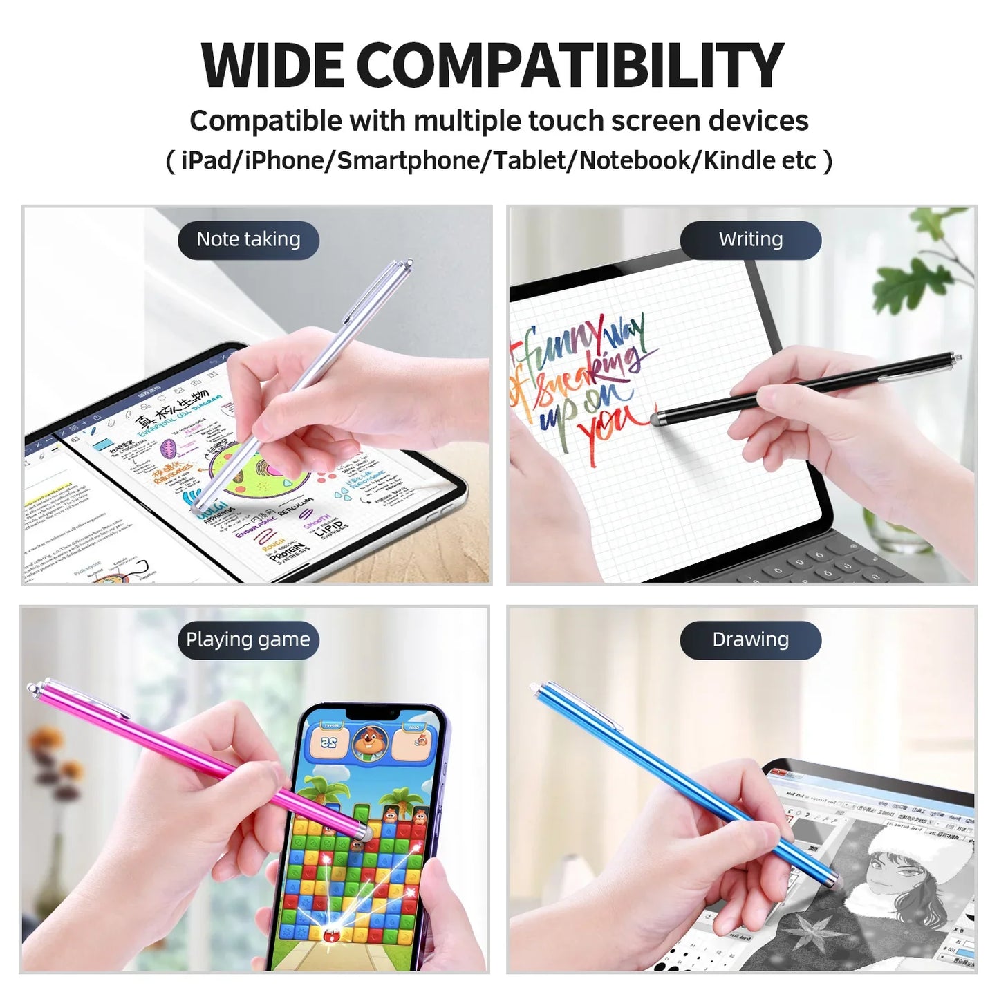 18.5cm Stylus Pen for iPhone, Samsung, and Tablets - Universal Capacitive Touch Screen Pencil for Drawing