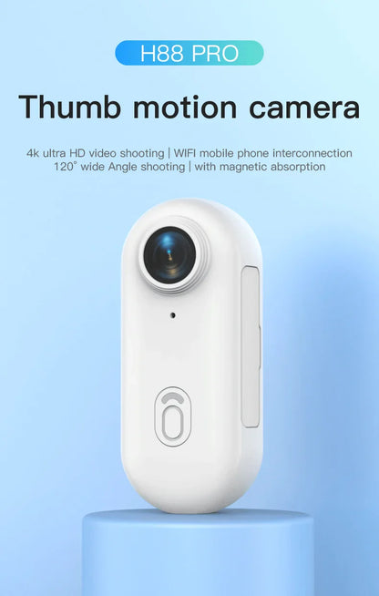 4K Bodycam Action Camera — Mini Full HD Sports Bike & Motorcycle Helmet/Handlebar Camera with WiFi and Long-Lasting Battery