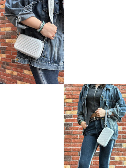 2025 RMWA Light Luxury Single-Shoulder Crossbody Bag — Vertical Aluminum-Magnesium Alloy Travel Bag, Silver Stylish Luggage