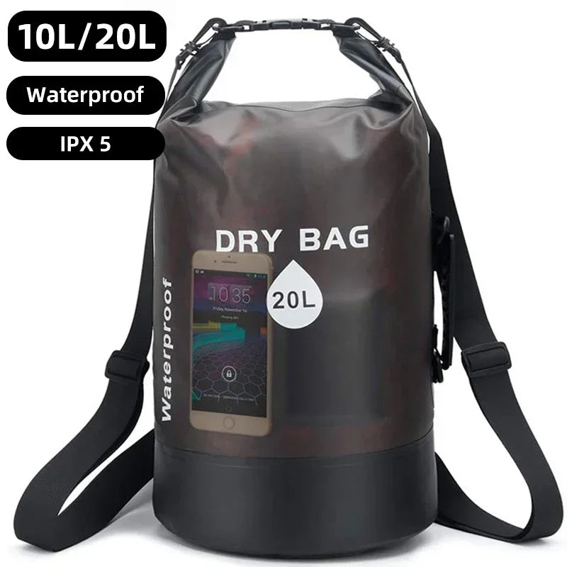 10L/20L Waterproof Dry Bag – Storage Pouch for Swimming, Trekking, Rafting, Boating & Kayaking (Backpack XD117Y)