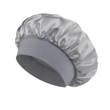 Soft Silk Satin Lined Bonnet – Large Satin Hair Wrap for Long Hair, Sleep & Shower Cap, Salon Tool