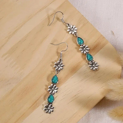 Chrysanthemum Pendant Earrings - Colorful Retro Long Drop Jewelry Gifts for Women and Girls