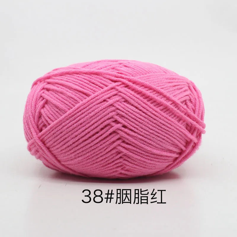 40-50g/Set 4ply Milk Cotton Knitting Yarn – Dyed Lanas for Crochet, Sweaters, Hats & Dolls, Affordable Craft Supplies