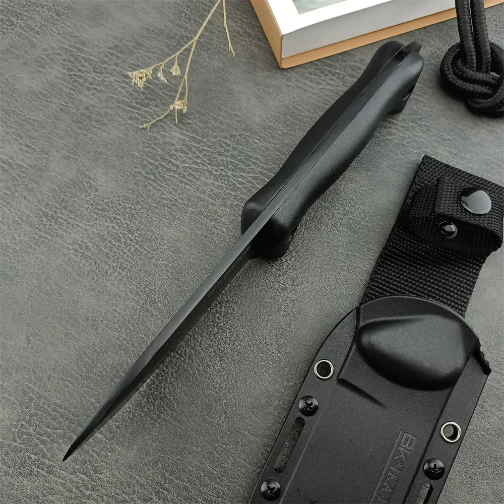 KB Fixed Blade Survival Knife - 8Cr13MoV Blade with Nylon Fiber Handle for Camping, Hunting, Hiking & EDC Outdoor Use
