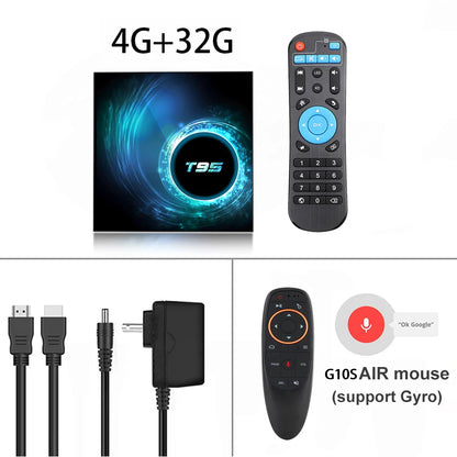 Smart TV Box T95 Plus 2025 — 6K HD Android 14, Allwinner H616, 4GB RAM, 64/128GB Storage, Dual WiFi Media Player
