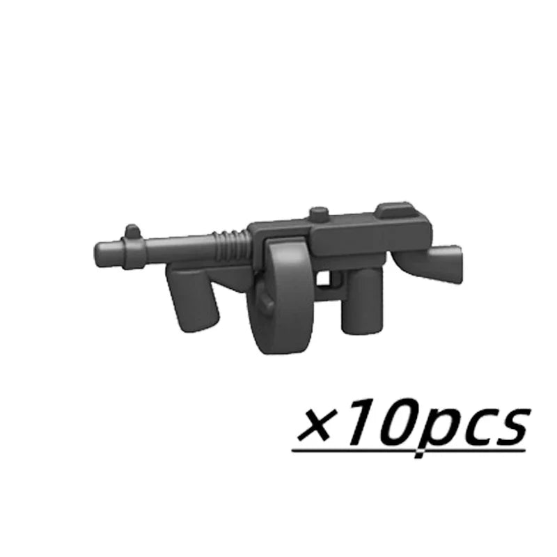 Military Soldier Building Block Figures - MOC Army Weapons Set with Rifles, Rocket Launcher & Mini Gun Toy Gift