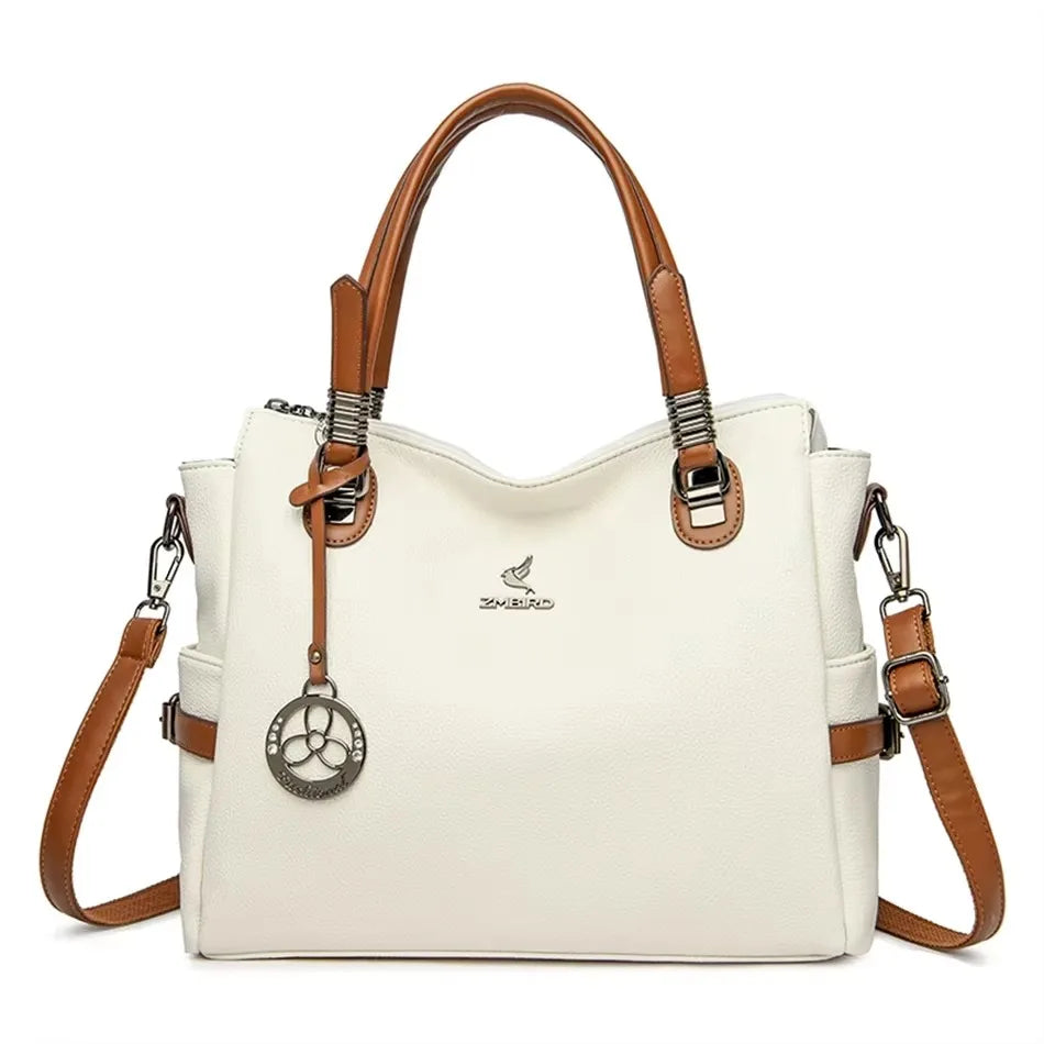 Luxury Women’s Leather Handbag – Large Capacity Shoulder & Crossbody Designer Bag