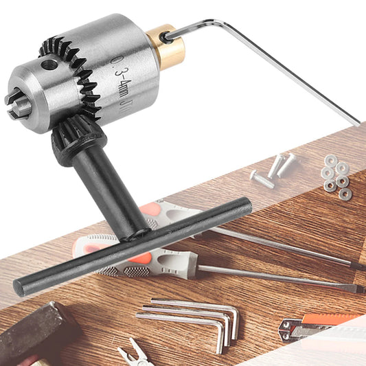 Taper Drill Chuck 0.3-4mm - JTO Mounted Chuck with Wrench & Key for Lathe and Electric Drill Tools