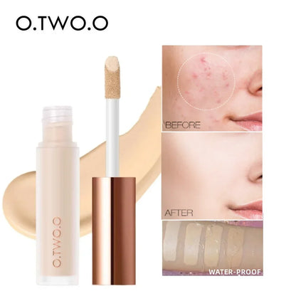 O.TWO.O Full Coverage Concealer - Waterproof Long Lasting Liquid Makeup Base for Dark Circles & Blemishes