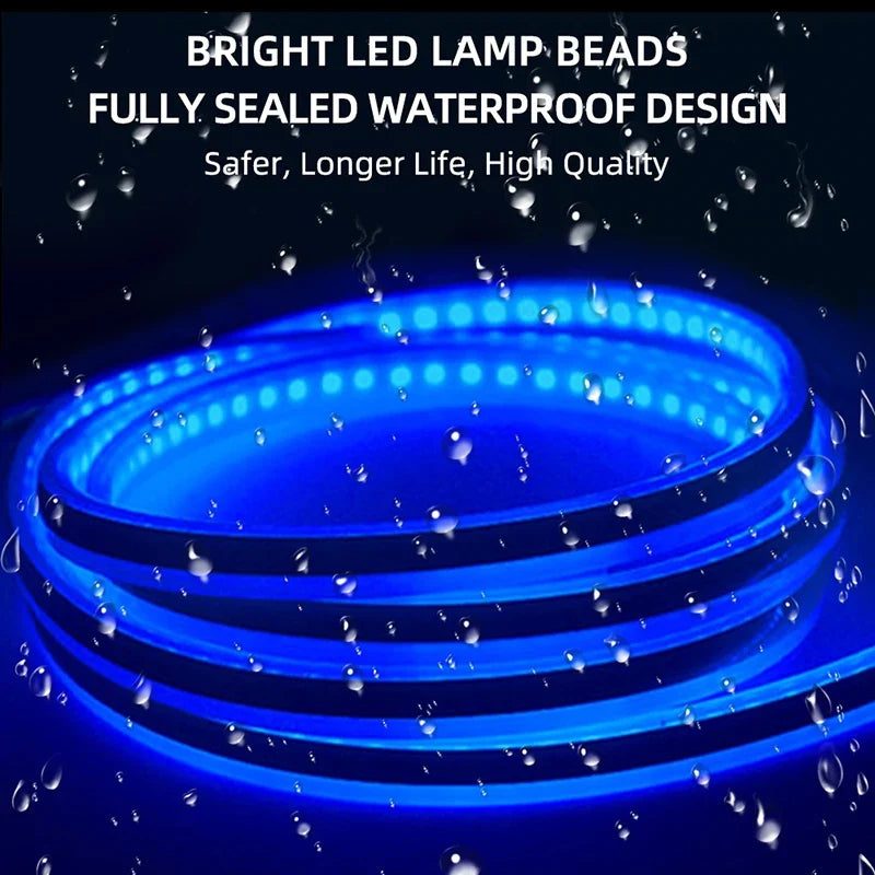 RXZ LED Car Hood Running Light - 12V Dynamic Scan DRL Decorative Ambient Lamp