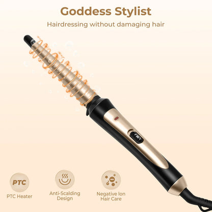 3/4 Inch Hair Curling Wand – Professional Ceramic Tapered Curling Iron for Fast Heating & All Hair Types