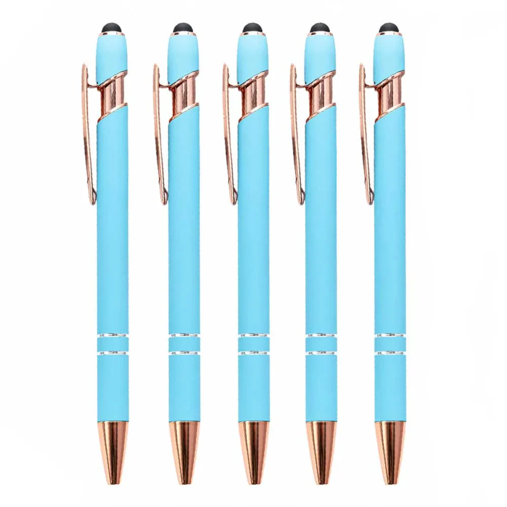 2-in-1 Metal Stylus Ballpoint Pen — 1.0mm Black Ink Pen for Smartphone and Tablet, Set of 5–10 Pieces