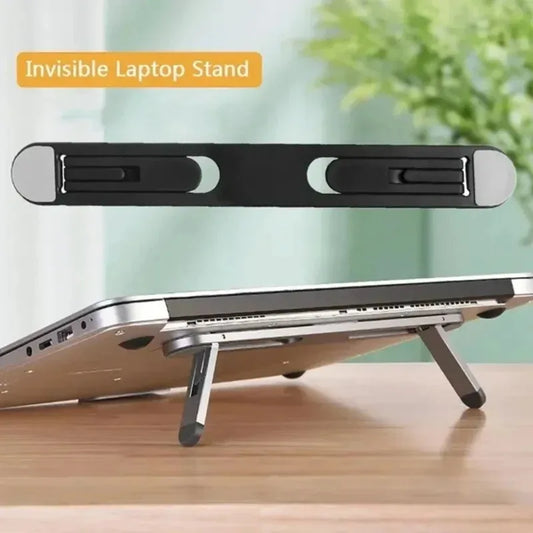 Foldable Laptop Stand - Adjustable Portable Notebook Holder with Cooling Riser Support for Computer Desk Setup