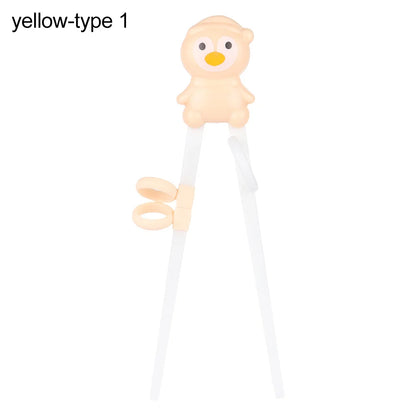 Cartoon Animal Training Chopsticks - Reusable Kids Learning Chopsticks for Baby Self-Feeding