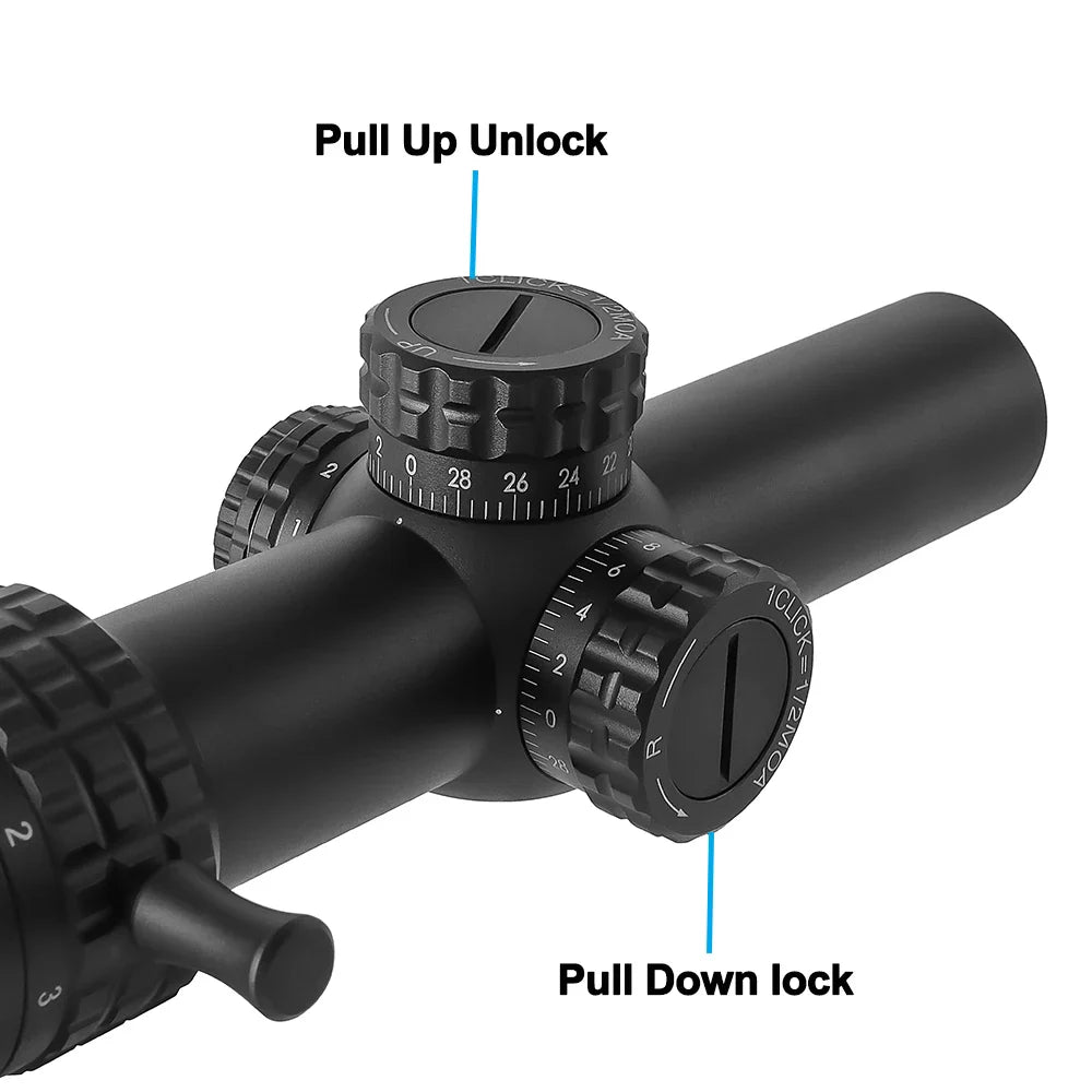 1-5X24 Tactical Rifle Scope – Red & Green Illuminated Reticle for AR15 Hunting
