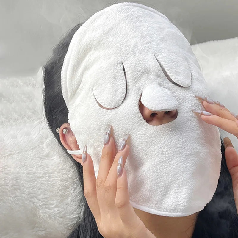 Cotton Hot Compress Towel - Skin Care Mask for Clean, Steamed Face and Opened Pores - Beauty Facial Care Tool