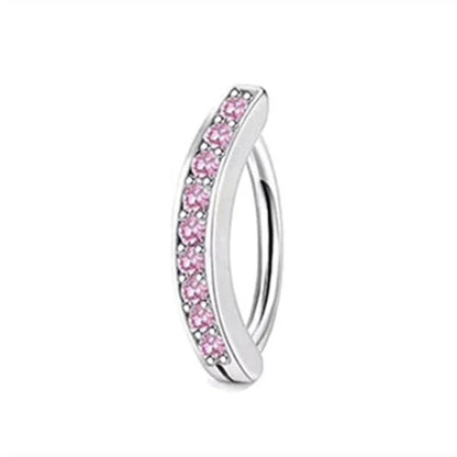 Stainless Steel Crystal Belly Button Ring - Fashion Drip Clicker Navel Piercing Jewelry for Women