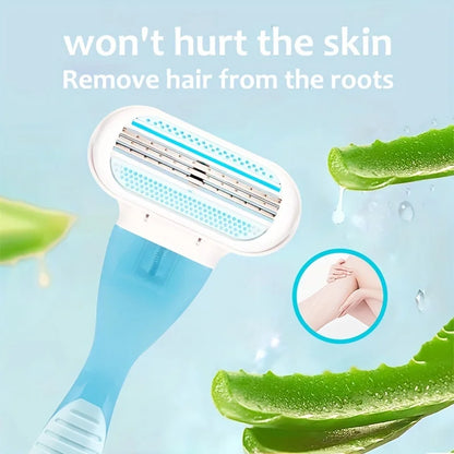 Women’s 3-Layer Manual Razor – Replaceable Head Shaver for Armpit, Leg & Bikini Hair Removal