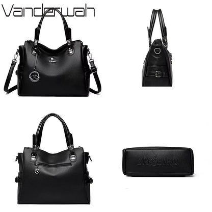 Luxury Women’s Leather Handbag – Large Capacity Shoulder & Crossbody Designer Bag