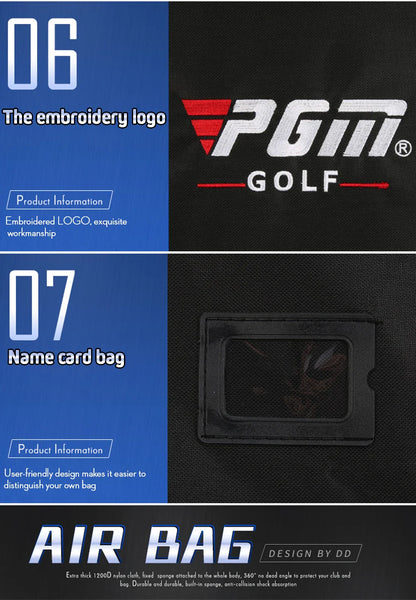 PGM Golf Aviation Bag HKB002 – Foldable Large Capacity Travel Bag with Silent Wheels for Airplane Consignment