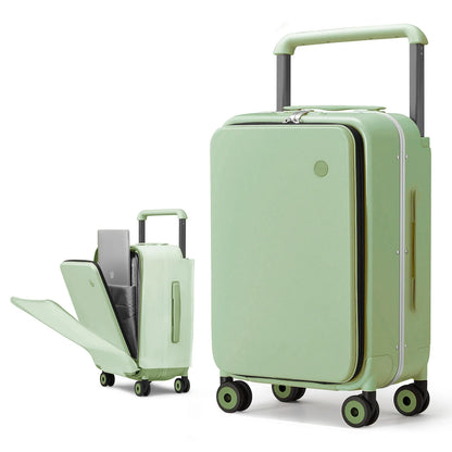 Mixi 20" Wide Handle Carry-On Suitcase – Men & Women Travel Trolley Luggage with PC Aluminum Frame M9275
