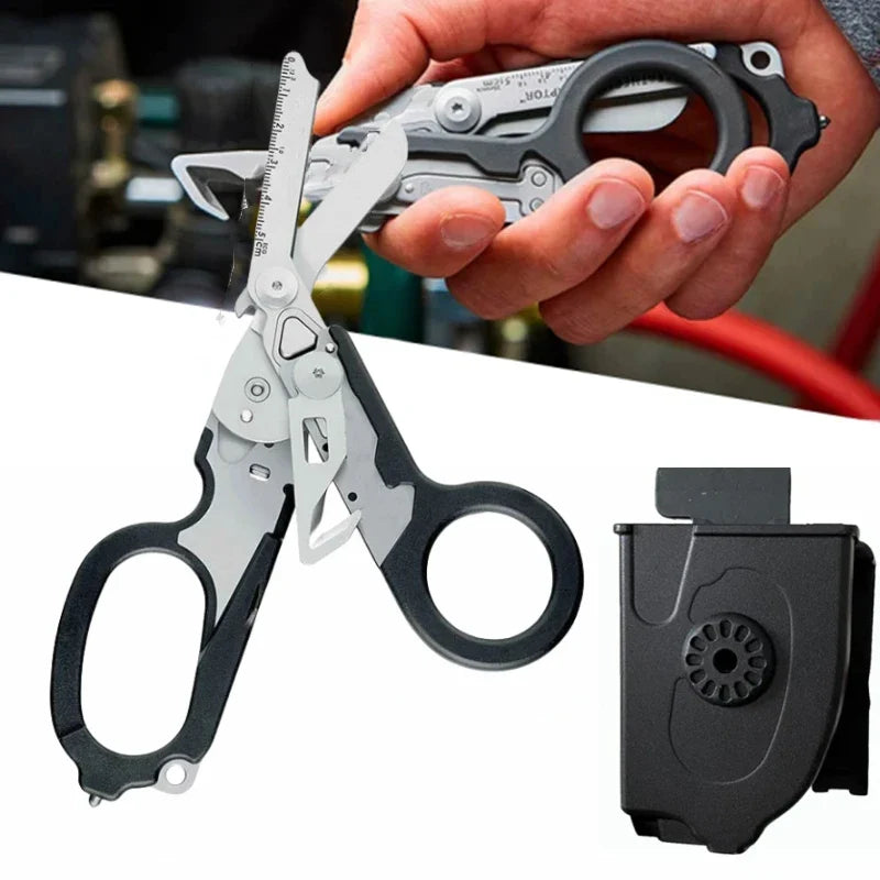 XIAOTREE Multifunction Tactical Scissors – Folding First Aid & Outdoor Survival Tool for Raptors