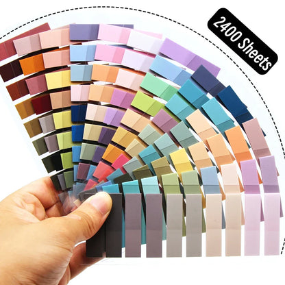 2400S Transparent Colorful Index Memo Pads - Creative Self-Adhesive Sticky Notes, Office & School Stationery